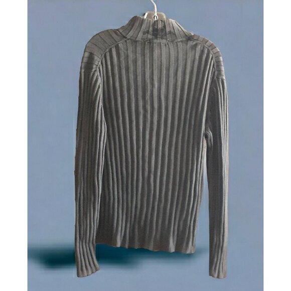 INC Mens Sweater L Skull Patch Tatoo Goth Graphic Turtle Neck 1/4 Zip Ribbed - Picture 5 of 16